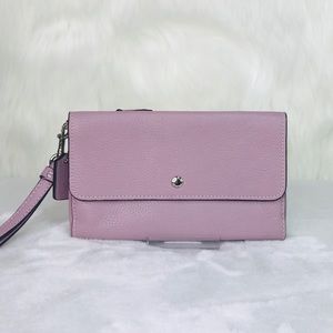 Coach Pebbled Triple Small Wristlet
